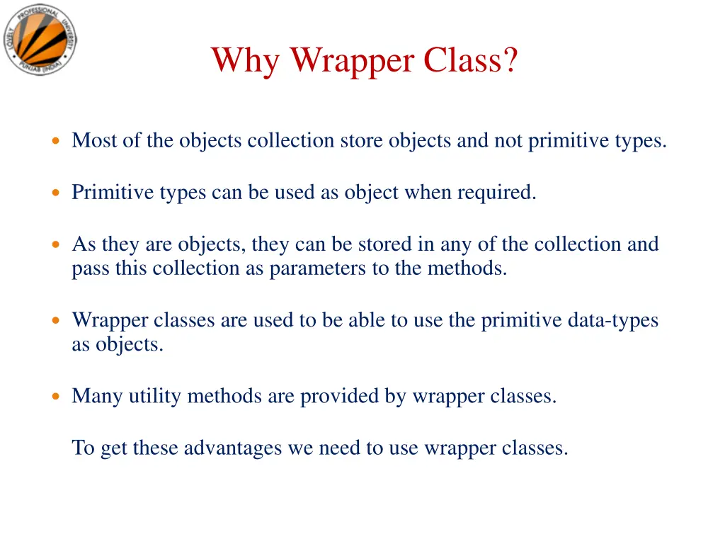 why wrapper class