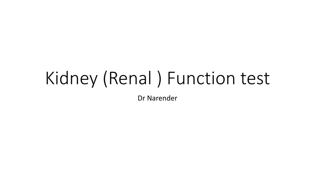kidney renal function test