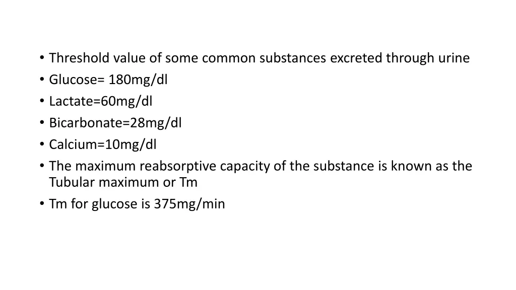 threshold value of some common substances