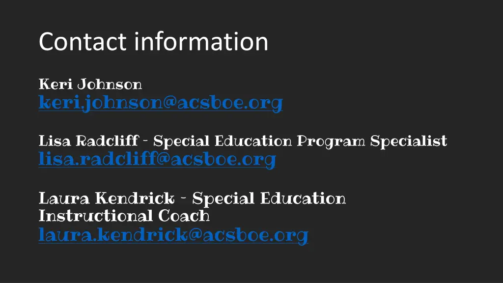 contact information