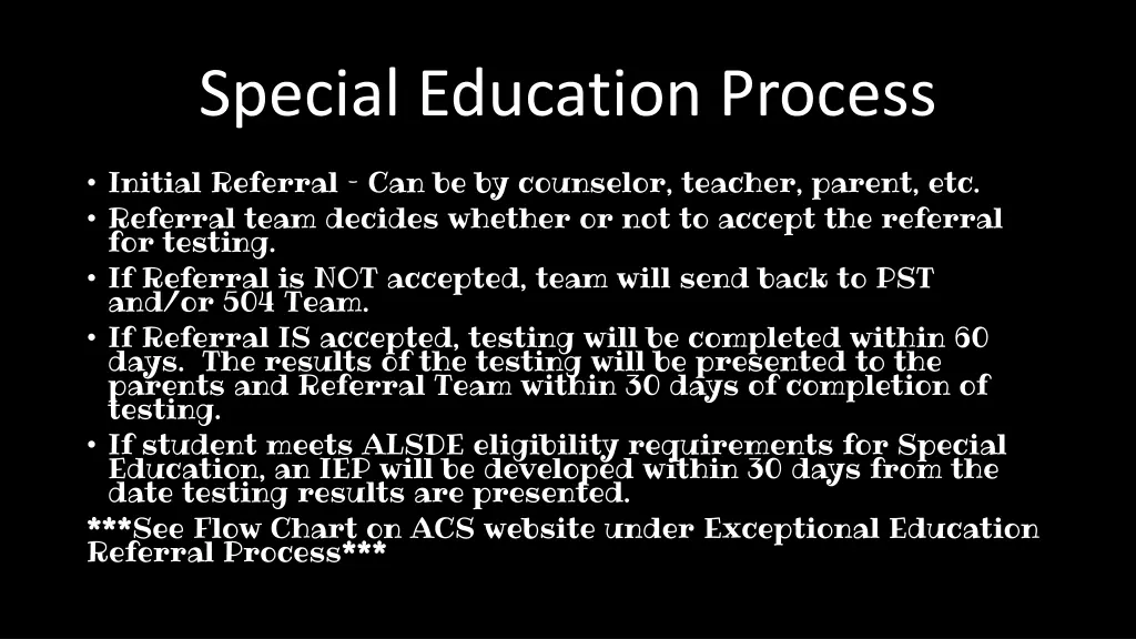 special education process