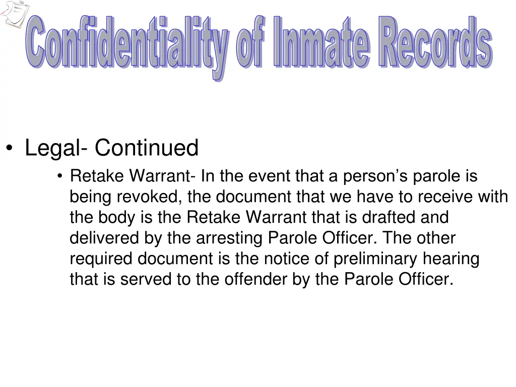 confidentiality of inmate records 3