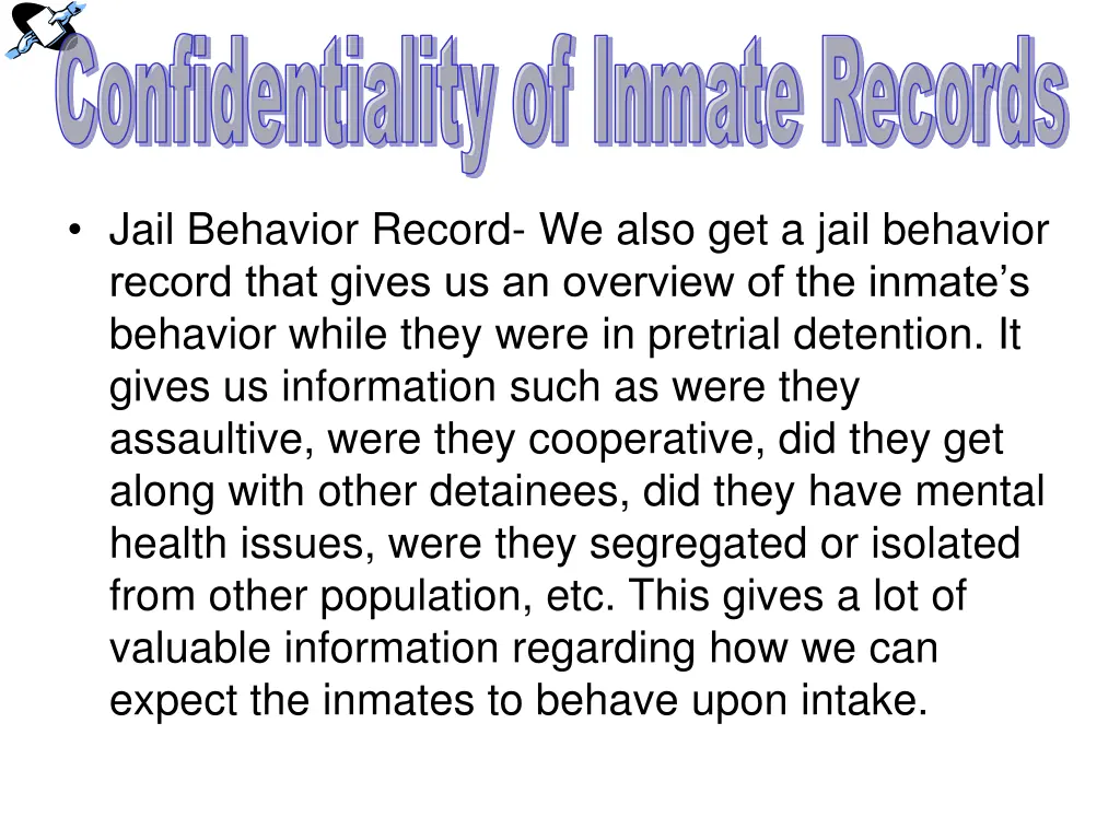 confidentiality of inmate records 5