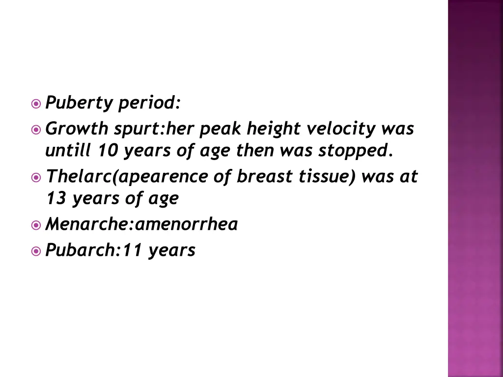 puberty period growth spurt her peak height