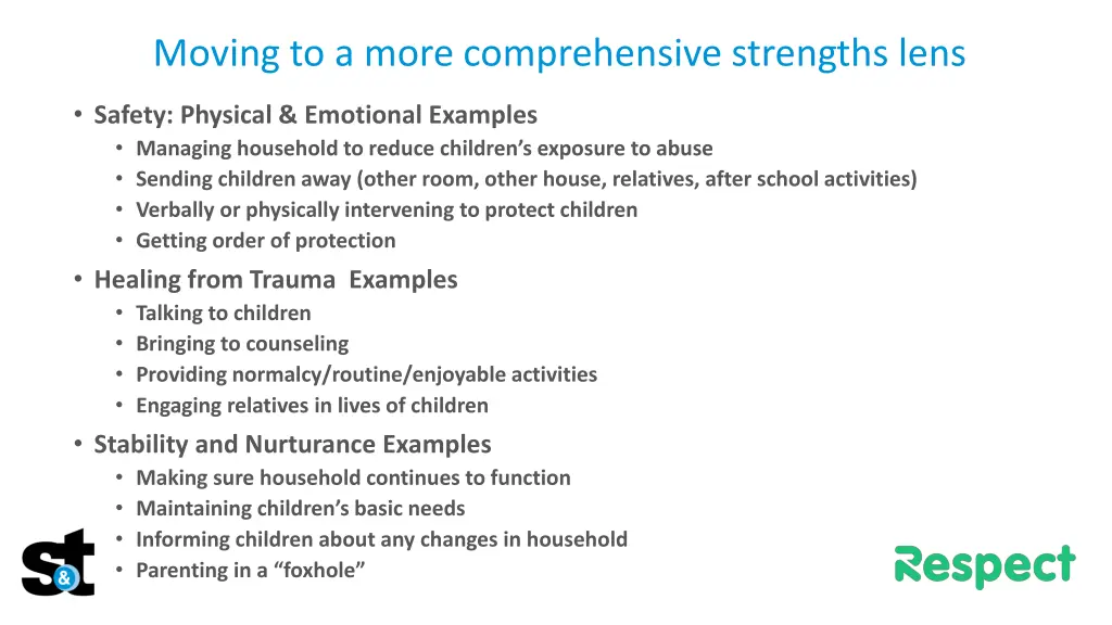 moving to a more comprehensive strengths lens