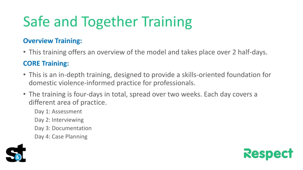 safe and together training