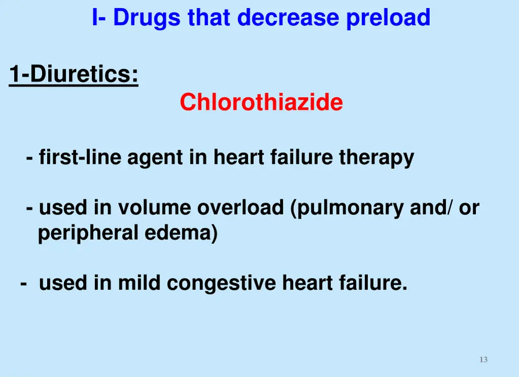 i drugs that decrease preload