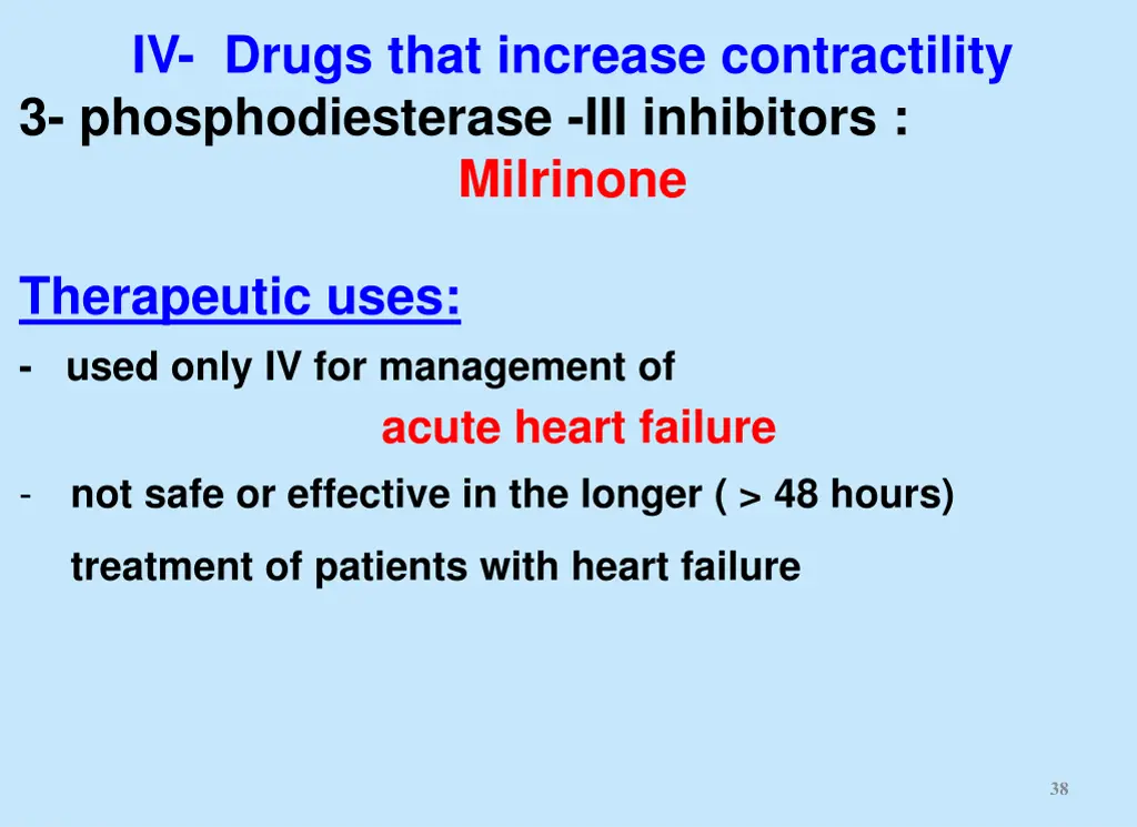 iv drugs that increase contractility 5