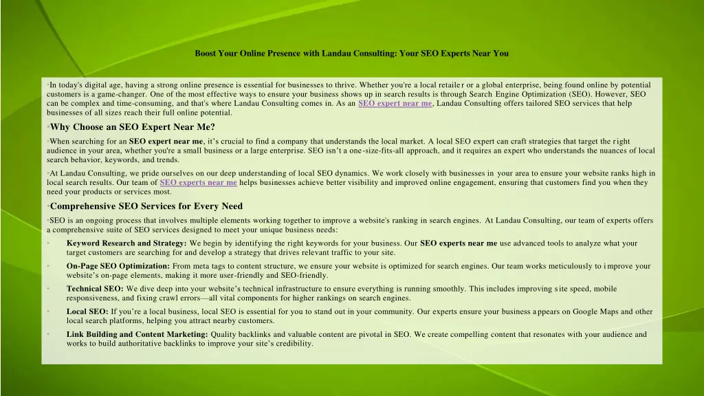boost your online presence with landau consulting