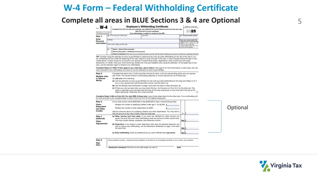 w 4 form federal withholding certificate complete