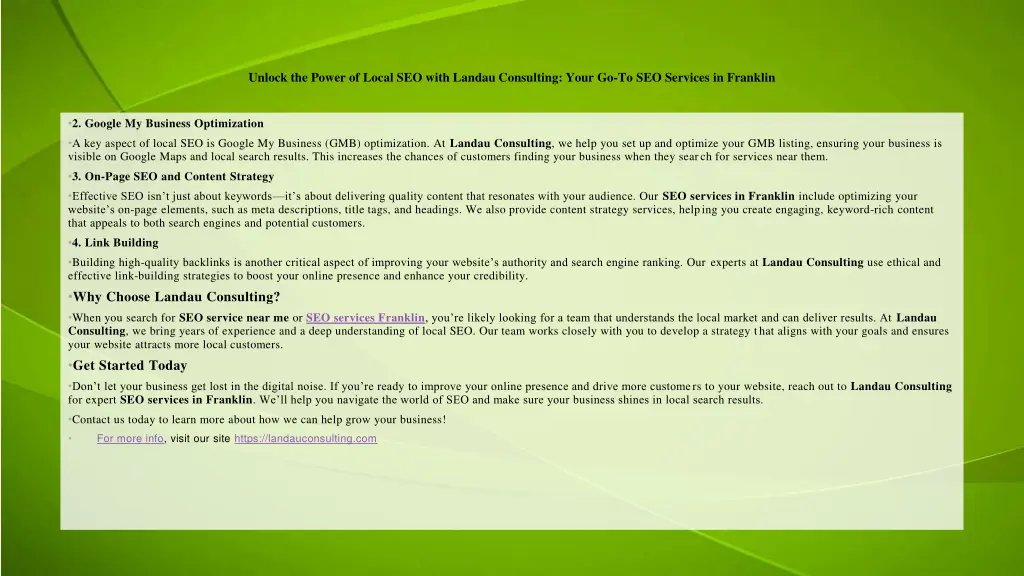 unlock the power of local seo with landau 1