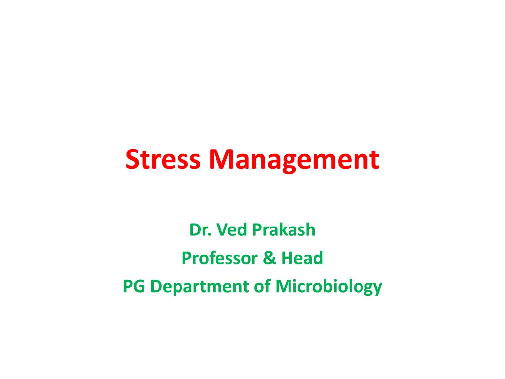 stress management