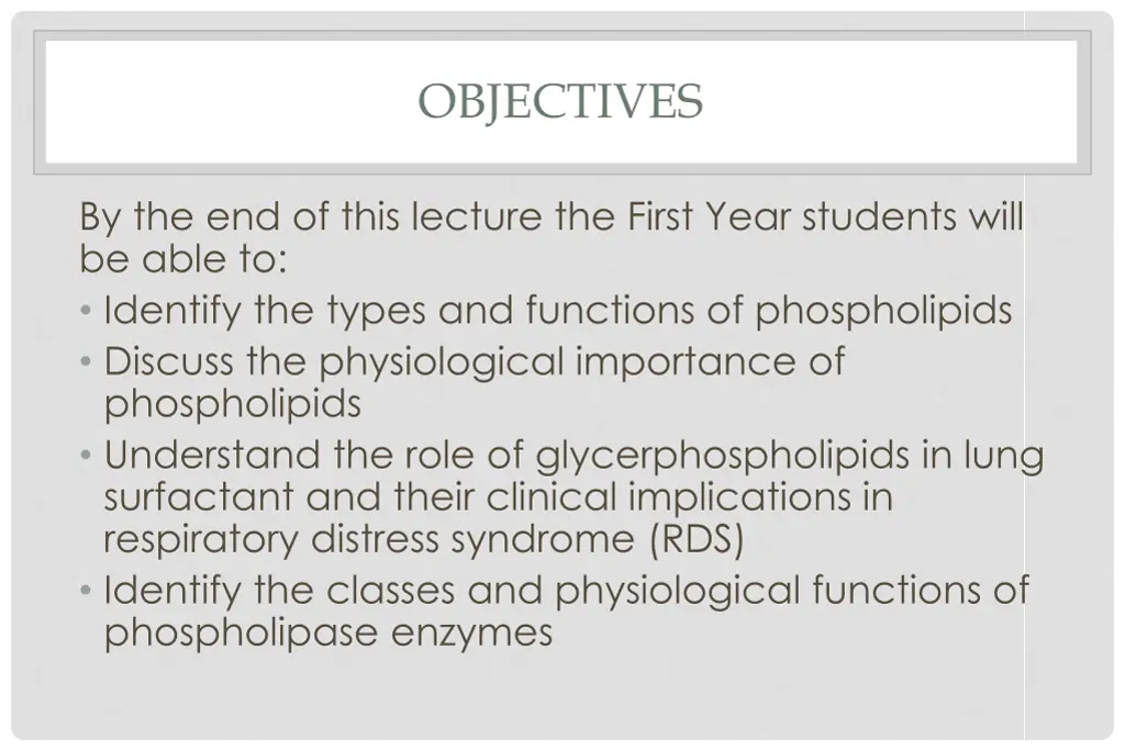 objectives