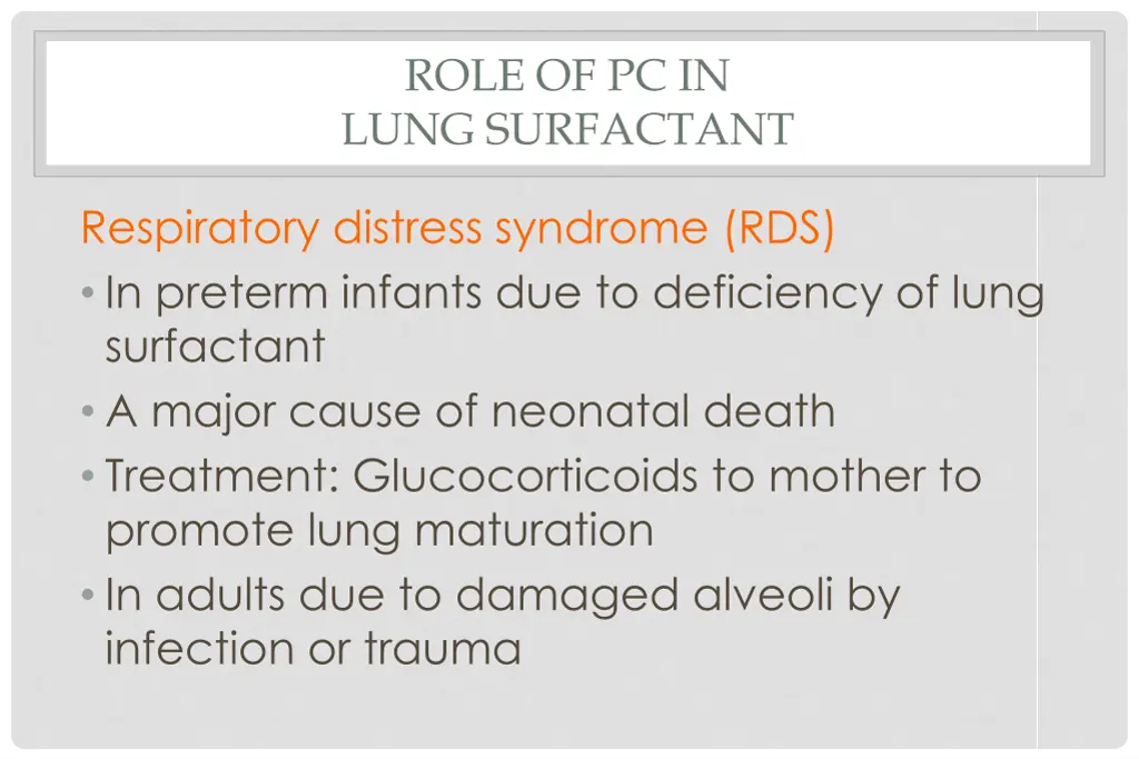 role of pc in lung surfactant 2