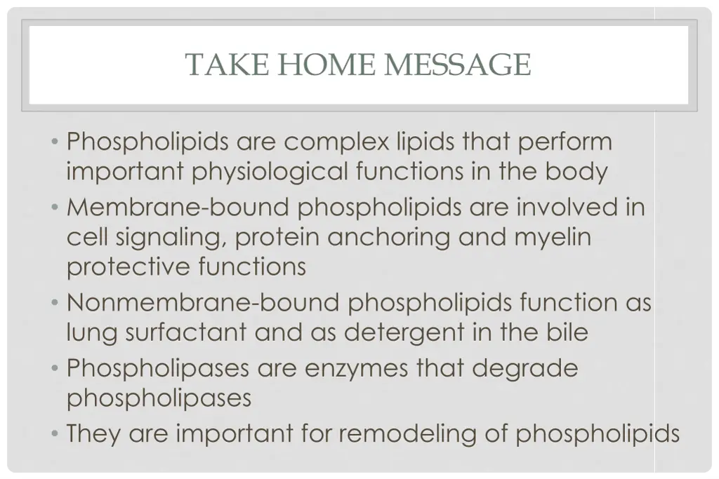 take home message