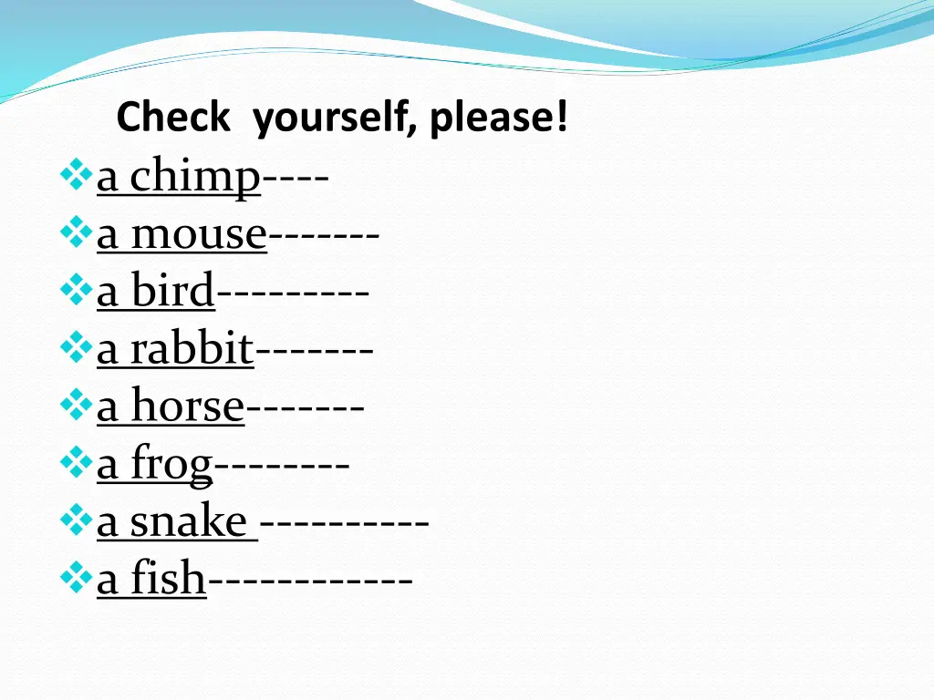 check yourself please a chimp a mouse a bird