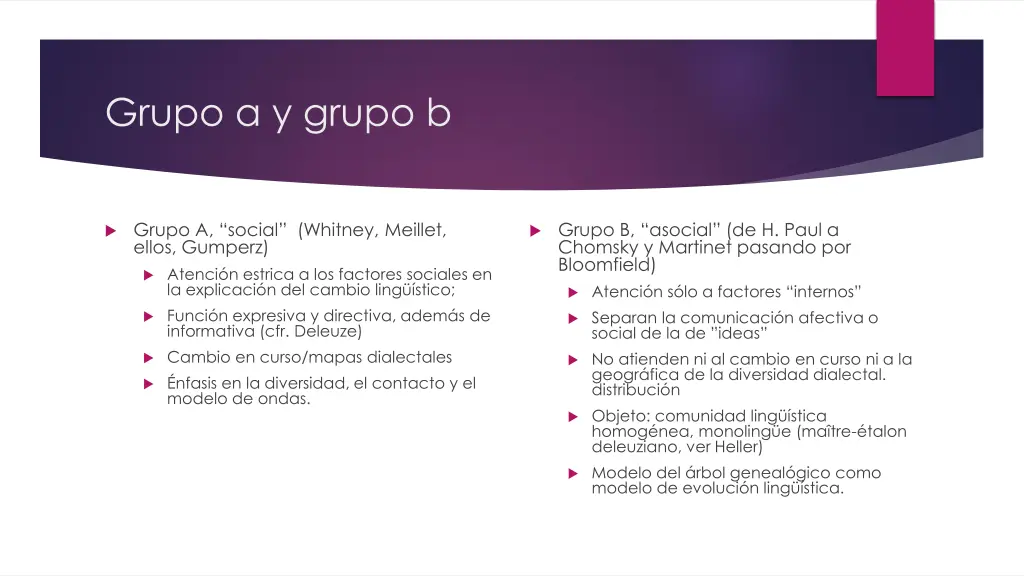 grupo a y grupo b