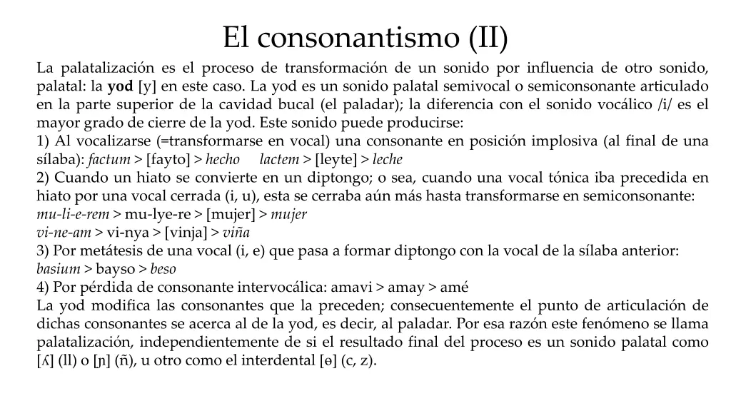 el consonantismo ii