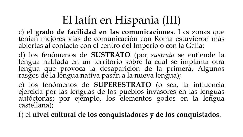el lat n en hispania iii c el grado de facilidad