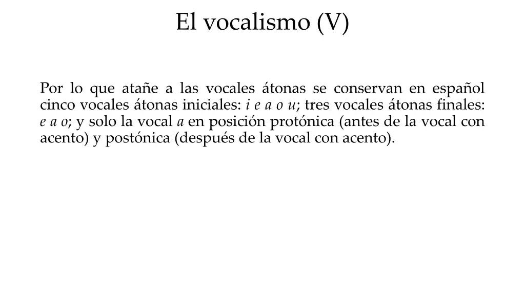 el vocalismo v