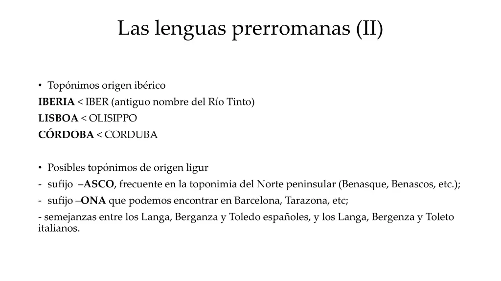 las lenguas prerromanas ii