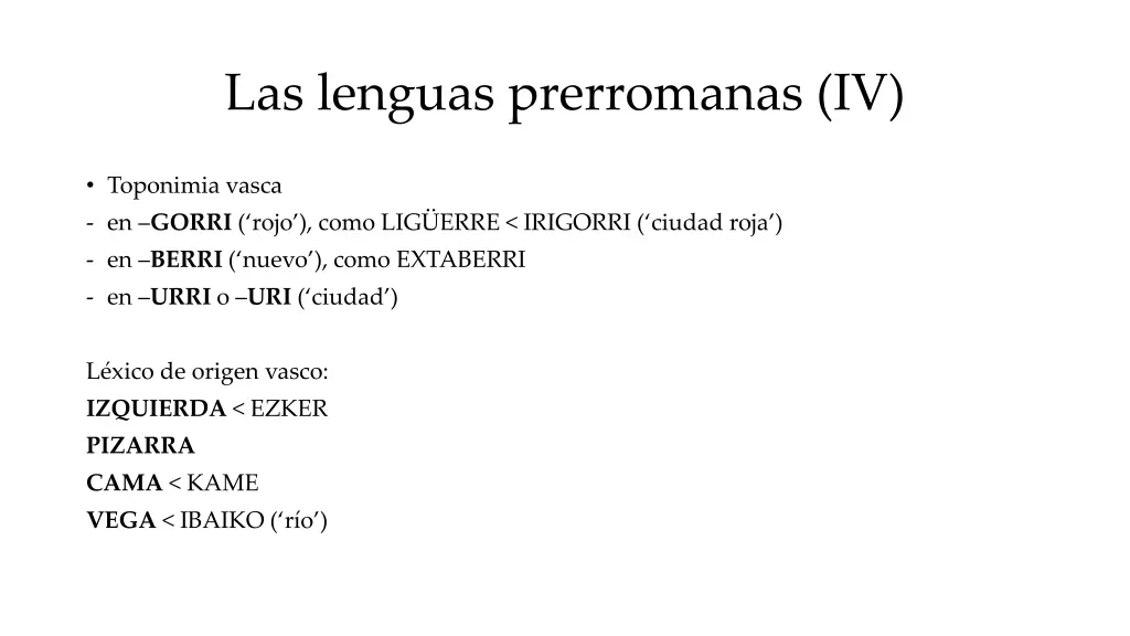 las lenguas prerromanas iv