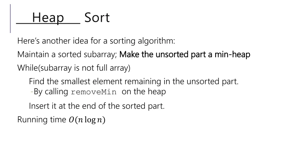 heap sort