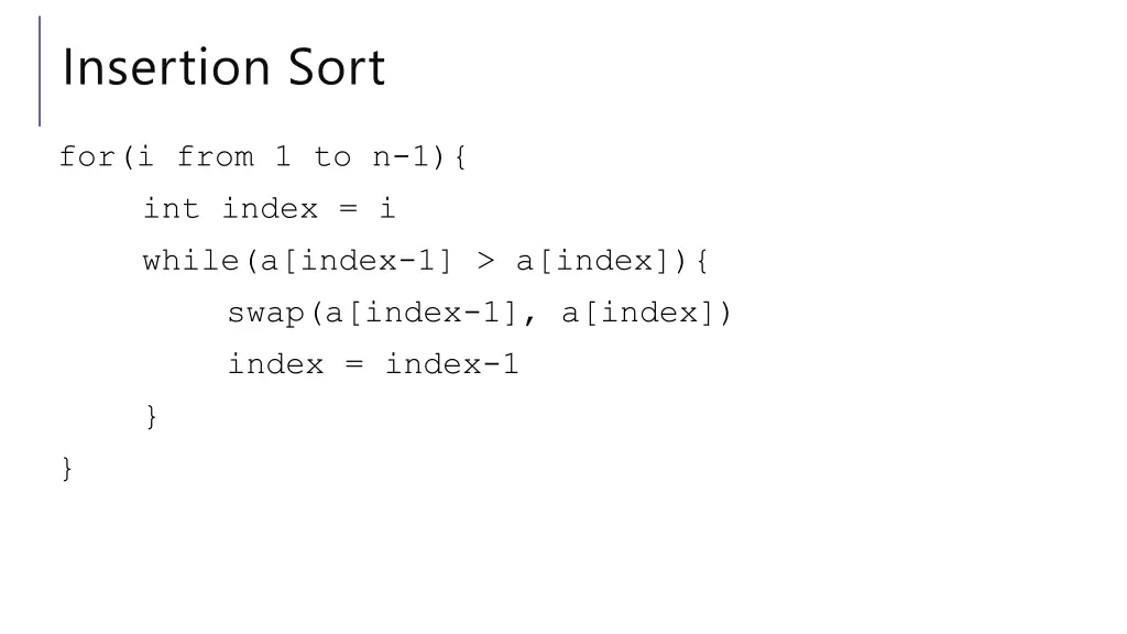 insertion sort 1