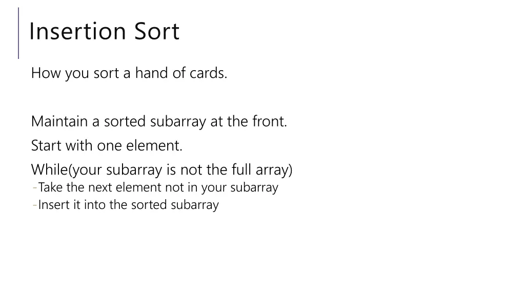 insertion sort