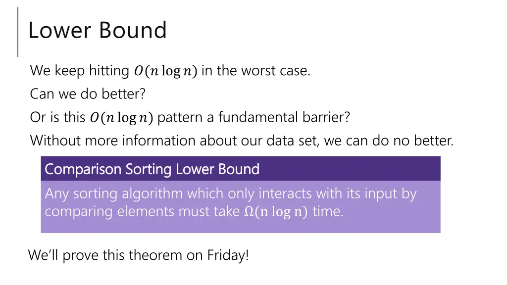lower bound