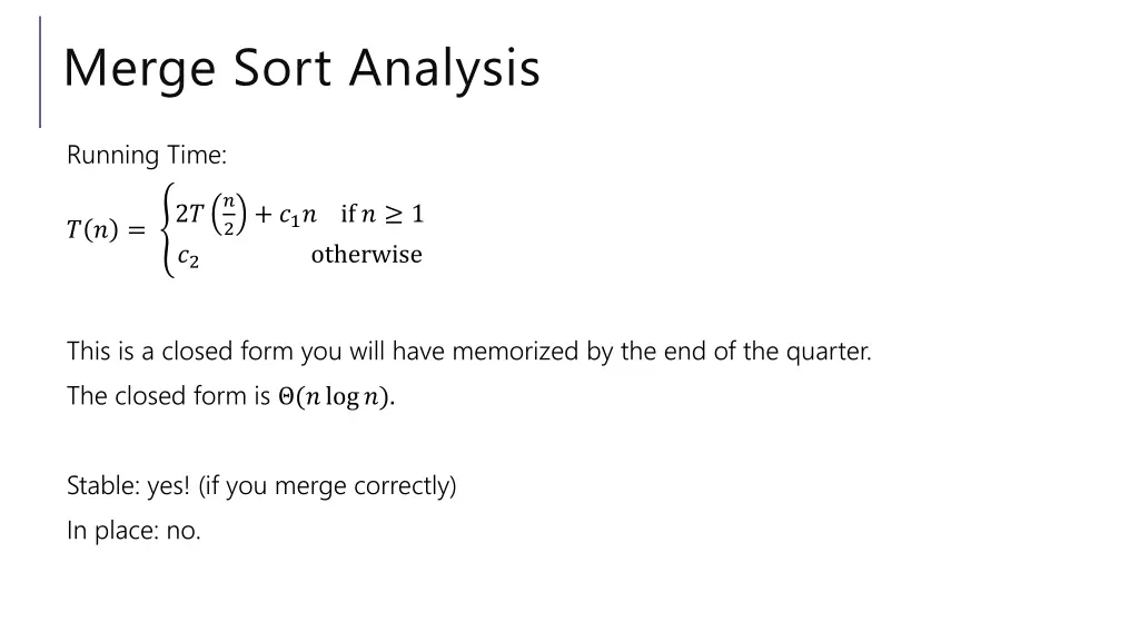 merge sort analysis