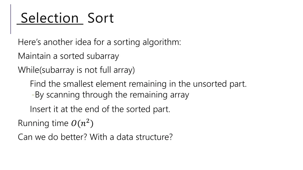 selection sort 1