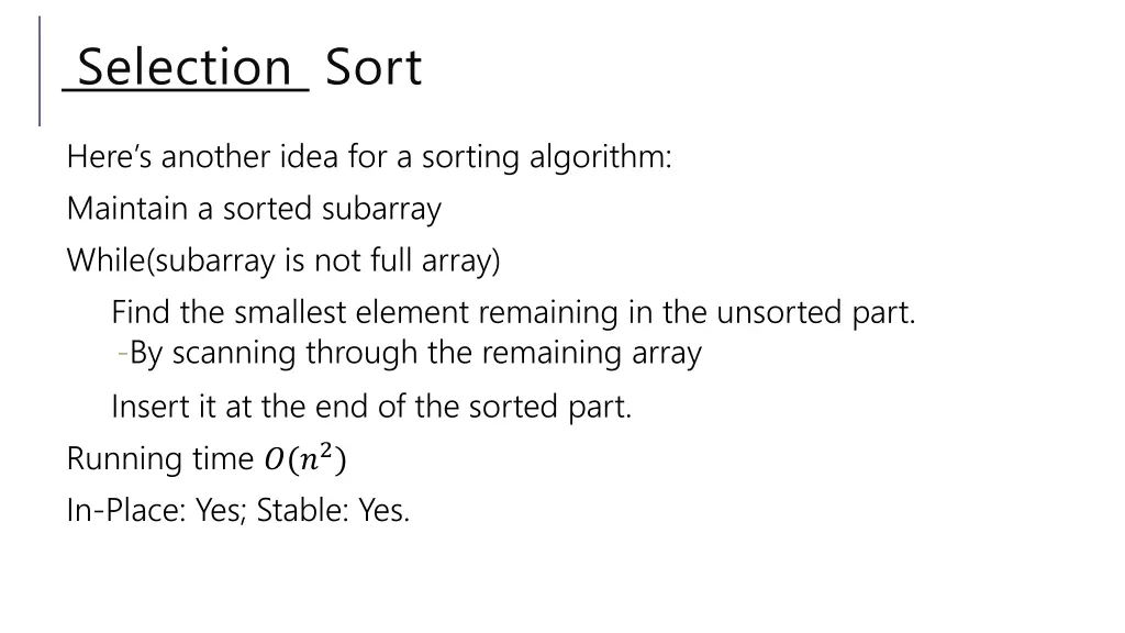 selection sort