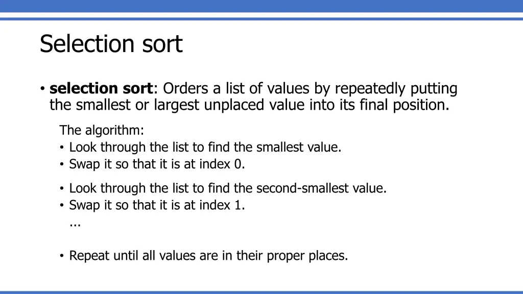 selection sort