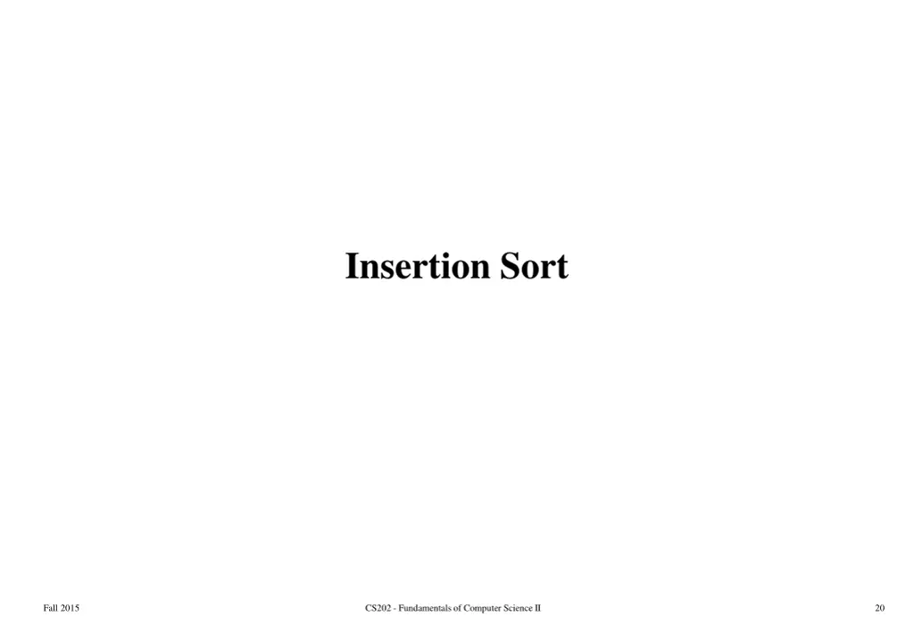 insertion sort