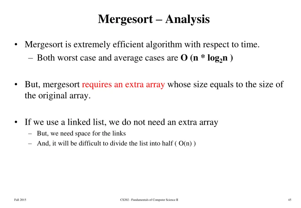 mergesort analysis 3