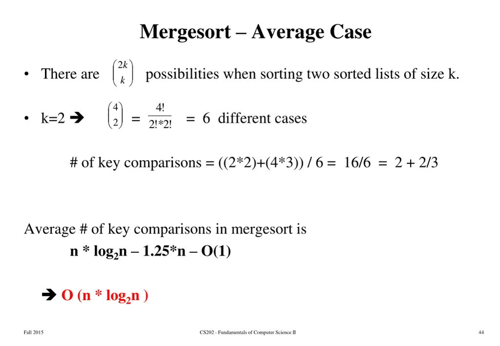 mergesort average case