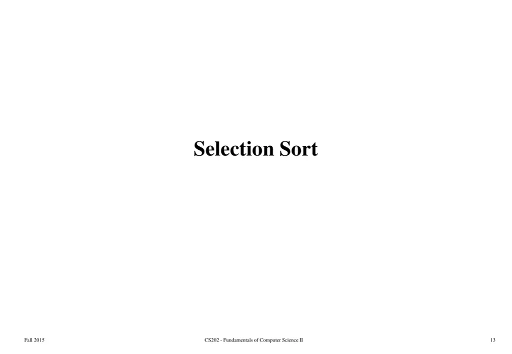 selection sort
