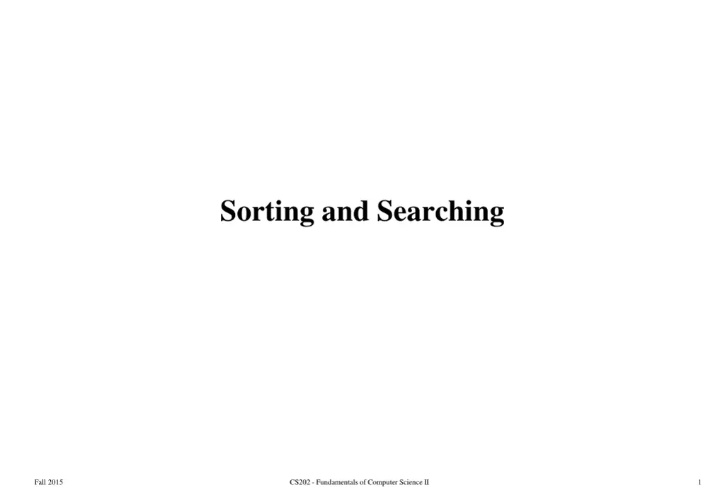 sorting and searching