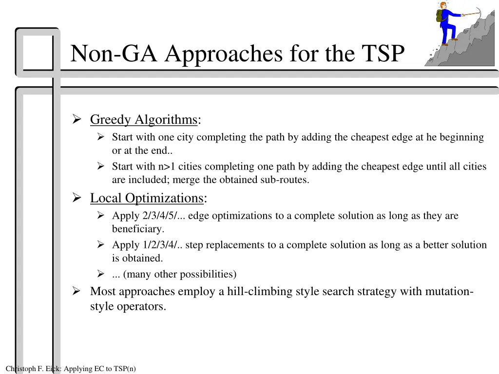 non ga approaches for the tsp