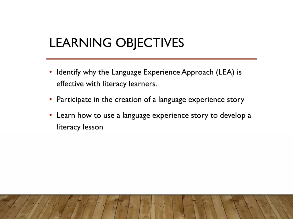 learning objectives