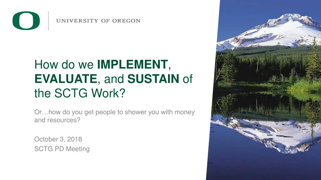 how do we implement evaluate and sustain