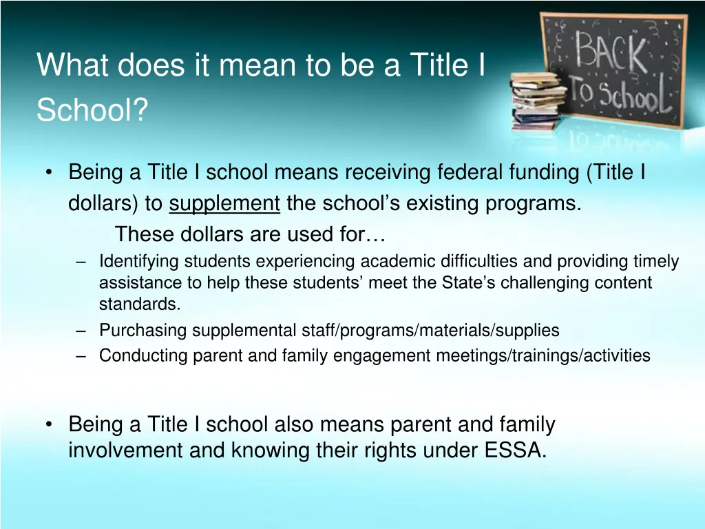 what does it mean to be a title i school