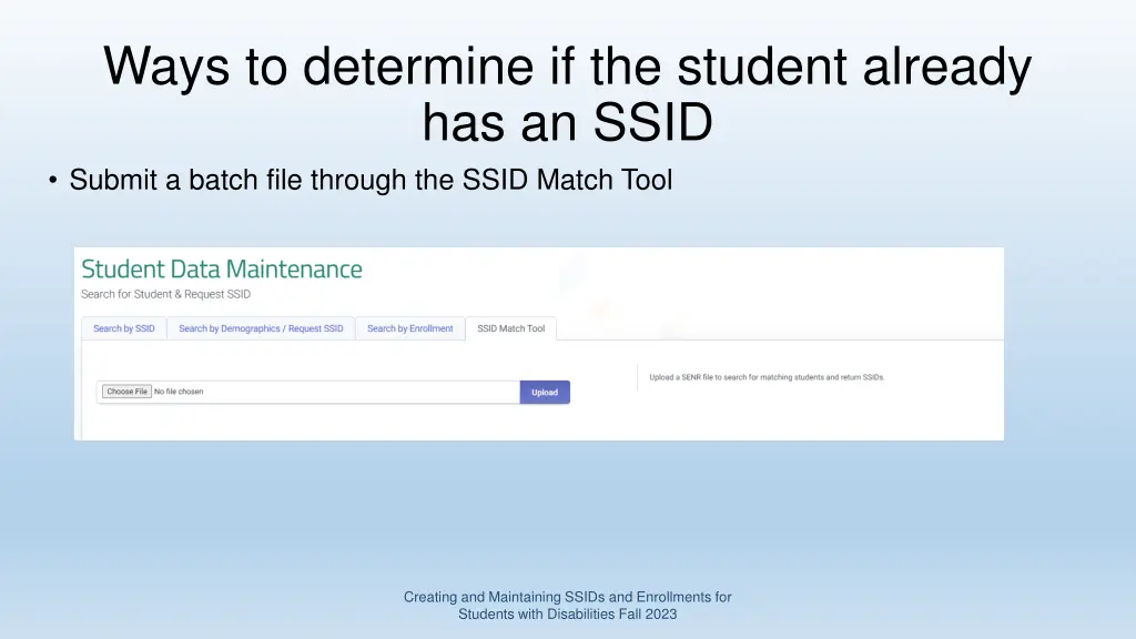 ways to determine if the student already