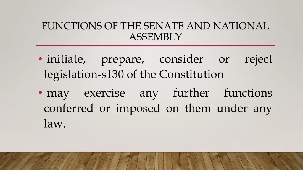 functions of the senate and national assembly