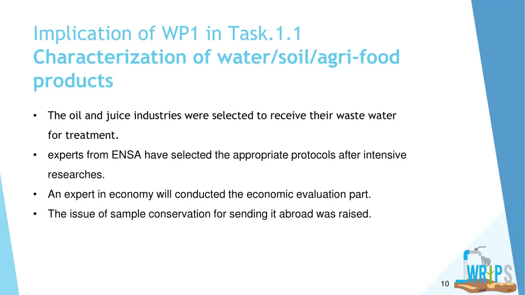 implication of wp1 in task 1 1 characterization 1