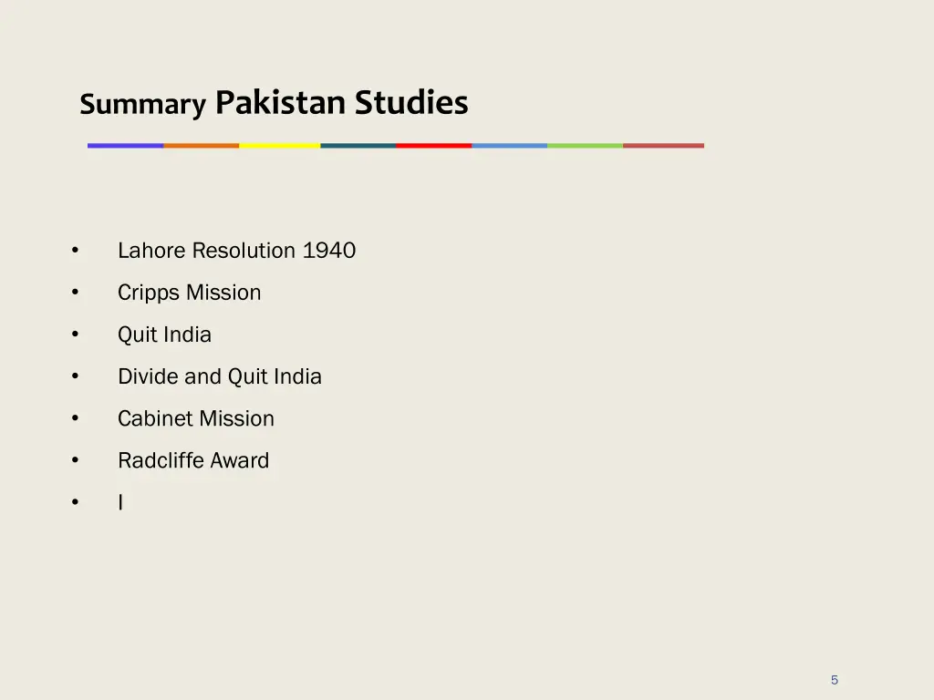 summary pakistan studies 2