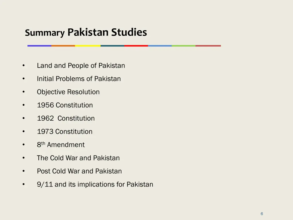summary pakistan studies 3
