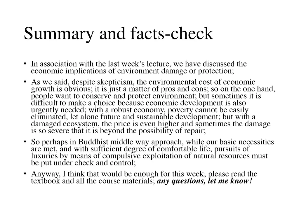 summary and facts check