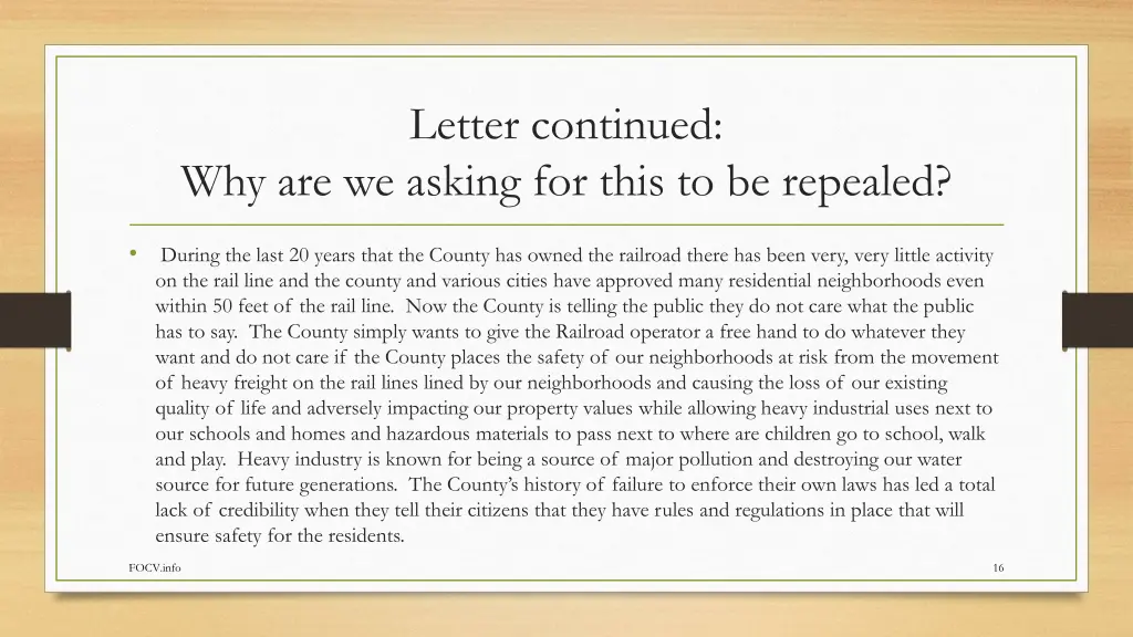 letter continued